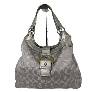 Coach Soho Silver Gray Signature Hobo Bag